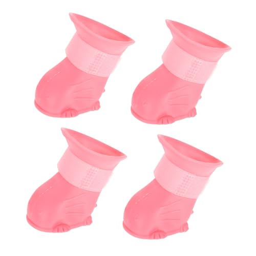 WEKAMOS 4 Stück wasserdichte Hunderegenstiefel Mittelgroß Komfortables Material rutschfeste Haustierpfotenschutz Schuhe Für Kleine Hunde Outdoor Regenwetter von WEKAMOS