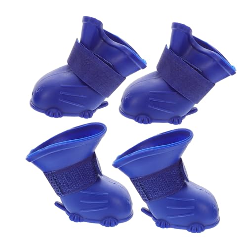 WEKAMOS 4 Stück wasserdichte Hunderegenstiefel aus Gummi rutschfeste Pfotenschutzschuhe für Kleine bis Mittlere Hunde Strapazierfähige Outdoor hundeschuhe für Nasse und Rutschige von WEKAMOS