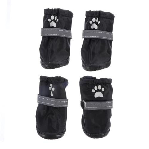WEKAMOS 4 Stück wasserdichte Hundeschuhe Teiliges aus Polyester mit Rutschfester Sohle Schützende Outdoor Pfotenschuhe für Kleine und Mittelgroße Hunde Bequem und Sicher bei Regenwetter von WEKAMOS