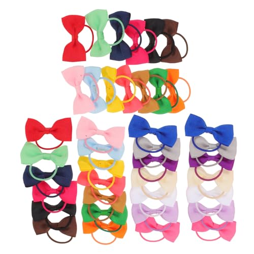 WEKAMOS 40stücke Haarschleifen Für Hundewelpen Kleine Schleifen Mit Gummiband Für Fellpflege Mehrfarbige Haarschmuck Schleifen Für Kleine Hunderassen von WEKAMOS