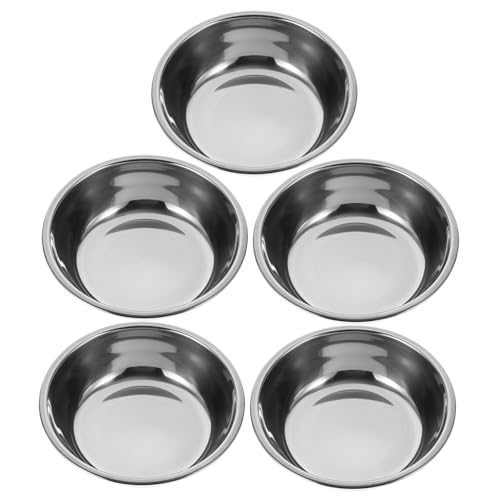 WEKAMOS 5 Stück Runder Futternapf Für Katzen Aus Edelstahl Behälter Für Katzenfutter Kätzchennäpfe, Katzenfutternapf Schnurrhaarfreundlicher Katzennapf Groß Silver Rostfreier Stahl WEKAMOS 5 Stück Runder Futternapf Für Katzen Aus Edelstahl Behälter Für Katzenfutter Kätzchennäpfe, Katzenfutternapf Schnurrhaarfreundlicher Katzennapf Groß Silver Rostfreier Stahl von WEKAMOS