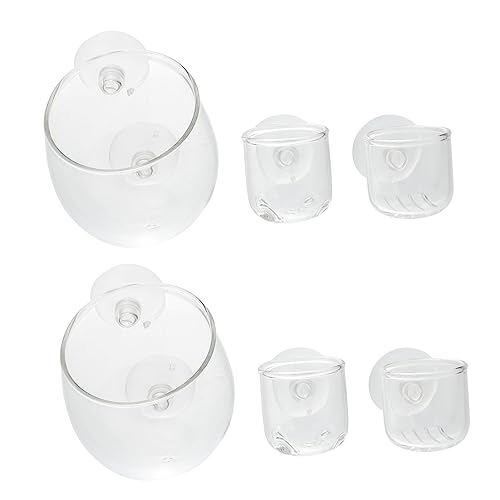WEKAMOS 6 Stück Teiliges Aquarium Pflanzenhalter aus mit Saugnapf Transparentes Aquarienpflanzentopf mit Durchlöchertem Boden Geeignet für Süß und als Blutwurmfutterspender und von WEKAMOS