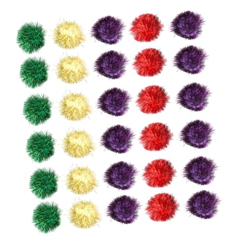 WEKAMOS 60 Stück Teiliges Katzenspielzeug mit Glitzerbällen aus Pailletten Interaktive Pom Pom Spielbälle für Wohnungskatzen Fördert Bewegung und Stressabbau bei Katzen von WEKAMOS