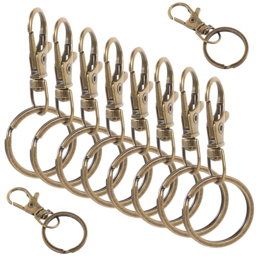 WEKAMOS 60 Stück Teiliges Metall Schlüsselringe und Karabinerhaken aus Zinklegierung Langlebige DIY Schlüsselanhänger Zubehör in Bronze für Schlüssel Taschen und Hundehalsband Anhänger von WEKAMOS