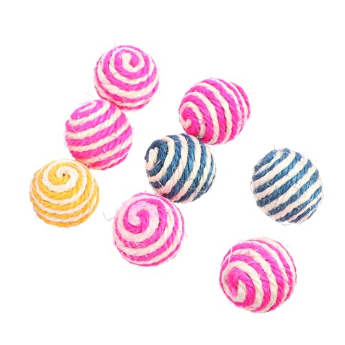 WEKAMOS 8 Stück Katzenspielzeug Interaktive Geräuschspielzeuge für Katzen Beißfeste Spielbälle in Zufälligen Farben für Zahnpflege Zufällige Farbe Zufällige Farbe von WEKAMOS