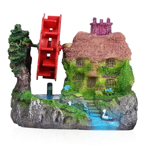 WEKAMOS Aquarium Dekoration Wassermühle Miniatur Windrad Haus mit Versteckfunktion Handgefertigt Installieren Realistische Landschaft für Fischbecken und Terrarien Vielseitig Einsetzbar WEKAMOS Aquarium Dekoration Wassermühle Miniatur Windrad Haus mit Versteckfunktion Handgefertigt Installieren Realistische Landschaft für Fischbecken und Terrarien Vielseitig Einsetzbar von WEKAMOS