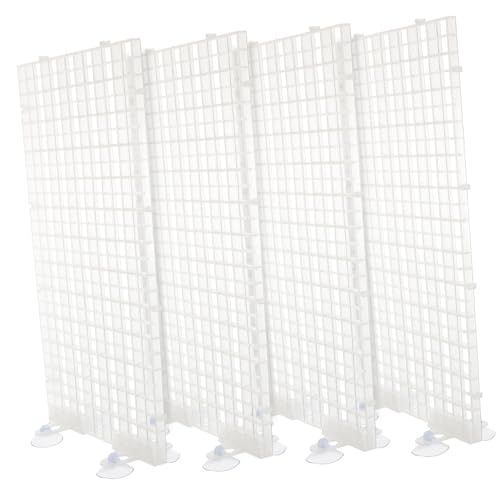 WEKAMOS Aquarium Isolation Panel Teilig Transparent Splicebar Gitterplatte mit Saugnäpfen Fischteiler für Aufzuchtbecken und Trennwände in Aquarien Zufällige Farbe Zufällige Farbe von WEKAMOS