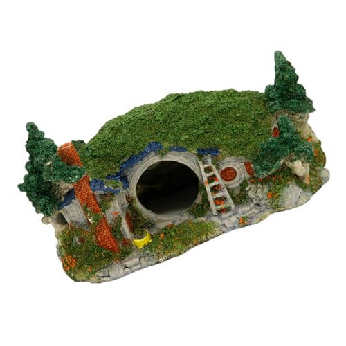 WEKAMOS Aquarium große Landschaftsgestaltung Versteck Ornament Aquariensteine ​​für Aquarien Panzer Schwebend Aquarium Zubehör Aquarium Dekoration Handwerk für Fischbecken kleines Harzhaus von WEKAMOS