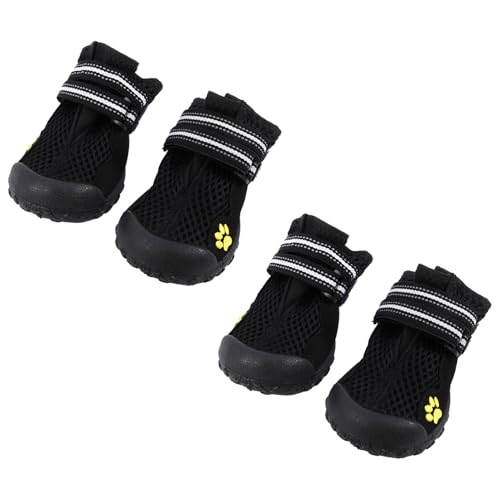 WEKAMOS Atmungsaktive Hundeschuhe mit Mesh für Große Hunde Verstellbare Outdoor pfotenschutz Überzieher rutschfest Bequem und Sicher für Bergsteigen und Spaziergänge von WEKAMOS