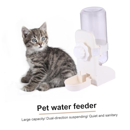 WEKAMOS Automatischer Wasserspender für Haustiere Hängender Gravity Waterer Auslaufsicherer Trinkbrunnen für Hunde und Katzen Weiß Großes Fassungsvermögen Innen Außenbereich Geeignet von WEKAMOS
