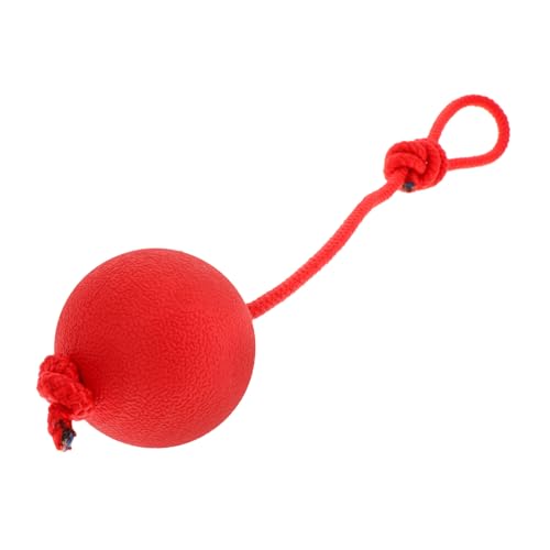 WEKAMOS Bissfester Elastischer Hundeball mit Robustem Seil Langlebiger Vollgummiball für Welpen Training und Kauspielzeug für Interaktives und Zahnpflege bei Hunden Zufällige Farbe von WEKAMOS
