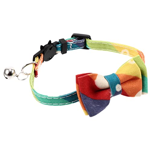 WEKAMOS Bunter Katzenhalsband mit Abnehmbarem Fliegen Design Verstellbar und Leicht für Partys und Festivals Geeignet für Katzen WEKAMOS Bunter Katzenhalsband mit Abnehmbarem Fliegen Design Verstellbar und Leicht für Partys und Festivals Geeignet für Katzen von WEKAMOS