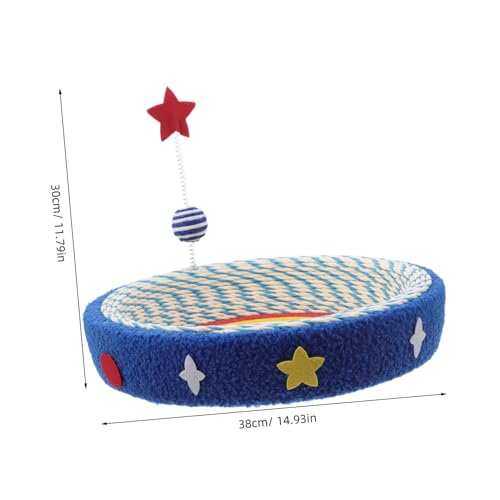 WEKAMOS Cat Scratcher Bed Sternmuster Kleine Sisal Katzenlounge für Indoor Katzen bis Kratzschutz Möbel Kompakte Moderne Katzenhöhle mit Minimalistischem Design von WEKAMOS