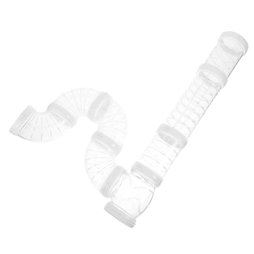 WEKAMOS DIY Hamstertunnel Set Weiß Modulares Aktivitätsspielzeug mit Verbindungsrohren für Mäuse Ratten und Kleine Nagetiere Erweiterbares Außengehege für Bewegung und Erkundung von WEKAMOS