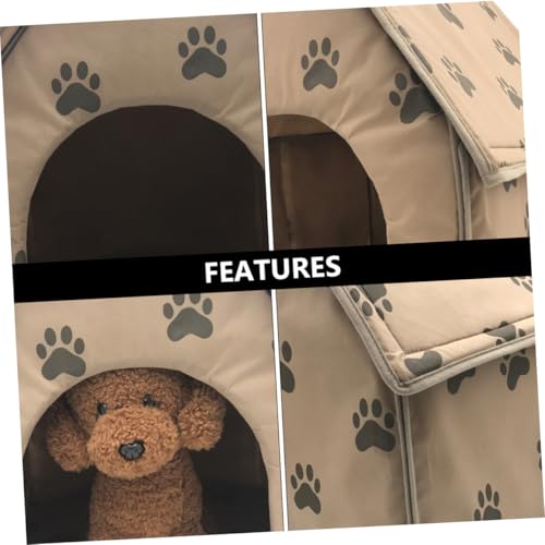 WEKAMOS Faltbares Haustierzelt mit Kissen Tragbares Hundebett Weiches Material Stabile Konstruktion als Outdoor Indoor schlafplatz für Kleine und Mittelgroße Hunde von WEKAMOS