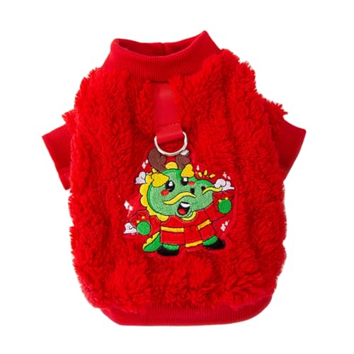 WEKAMOS Festliches Hundekostüm Neujahr Warmes mit Drachenmotiv Gemütliche Winterkleidung für Kleine und Große Hunde Hautfreundlich und Bequem Hunde im Winter von WEKAMOS