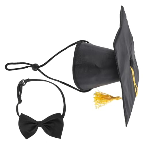 WEKAMOS Graduation Party Hundekleidung Set mit Doktorhut und Fliege Langlebig Bequem und Hautfreundlich für Haustiere zu Besonderen Anlässen WEKAMOS Graduation Party Hundekleidung Set mit Doktorhut und Fliege Langlebig Bequem und Hautfreundlich für Haustiere zu Besonderen Anlässen von WEKAMOS