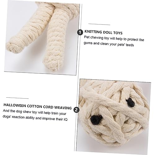 WEKAMOS Halloween Hund Kauspielzeug aus Baumwolle Molarfreundliches Langlebiges Pet Handgefertigt Sicherer Kürbis Interaktives Zahnpflege für Kleine und Mittlere Hunde von WEKAMOS
