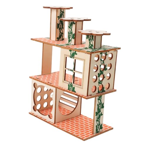 WEKAMOS Hamster Holzhaus aus Massivem Holz mit Leiter Robustes Nagetier Versteck für Meerschweinchen und Hamster Mehrkammeriges Kleintierhaus für Innenbereich Langlebiges und Dekoratives WEKAMOS Hamster Holzhaus aus Massivem Holz mit Leiter Robustes Nagetier Versteck für Meerschweinchen und Hamster Mehrkammeriges Kleintierhaus für Innenbereich Langlebiges und Dekoratives von WEKAMOS