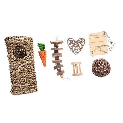 WEKAMOS Hamster Kauspielzeug aus Sicheres Nagetierspielzeug für Kaninchen Meerschweinchen Beruhigende Beißspielzeuge zur Zahnpflege Langlebig und Schadstofffrei für Kleintiere von WEKAMOS
