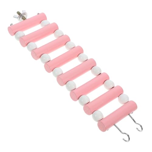 WEKAMOS Hamster Kletterleiter Holzspielzeug mit Weicher Hängebrücke Stabiles Kletterzubehör für Hamster und Kleine Nager Rosa Holzstäbe und Weiße Perlen Fördert Bewegung und Beschäftigung WEKAMOS Hamster Kletterleiter Holzspielzeug mit Weicher Hängebrücke Stabiles Kletterzubehör für Hamster und Kleine Nager Rosa Holzstäbe und Weiße Perlen Fördert Bewegung und Beschäftigung von WEKAMOS