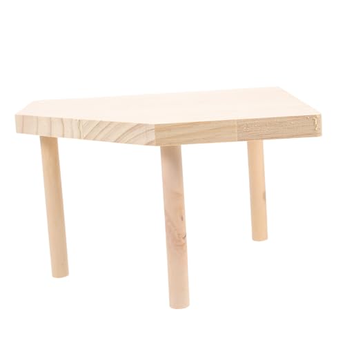 WEKAMOS Hamster Plattform aus Dickem Holz Robustes Kletterspielzeug für Hamsterkäfig Hoher Spielstand für Kleine Haustiere Fördert Bewegung Sichere Glatte Kanten zum Klettern von WEKAMOS