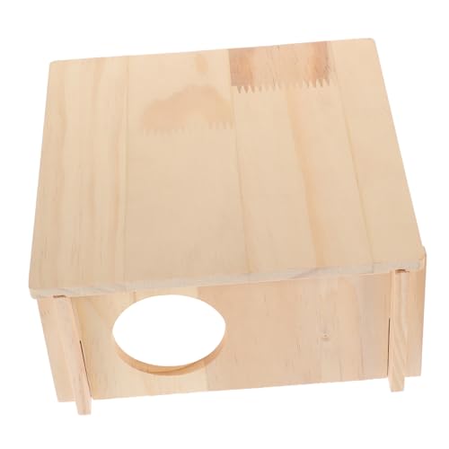 WEKAMOS Hamster Versteck aus Natürlichem Holz Quadratisches Nagerhaus Mehrstöckiges Kleintierspielzeug Langlebig und Sicher für Hamster und Kleine Nagetiere WEKAMOS Hamster Versteck aus Natürlichem Holz Quadratisches Nagerhaus Mehrstöckiges Kleintierspielzeug Langlebig und Sicher für Hamster und Kleine Nagetiere von WEKAMOS