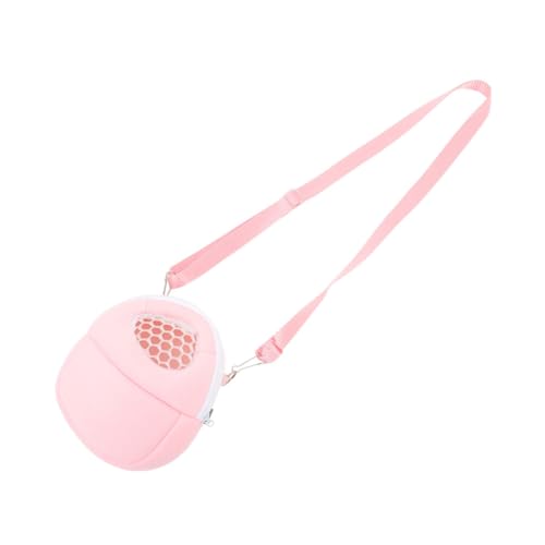 WEKAMOS Hamster-umhängetasche Hamsterträger Kaninchen-reisekäfig Tragetasche Für Ratten Hamster -trägertasche Hamster -Tragetasche Frettchenträger Kleiner Haustierträger Rosa Samt von WEKAMOS