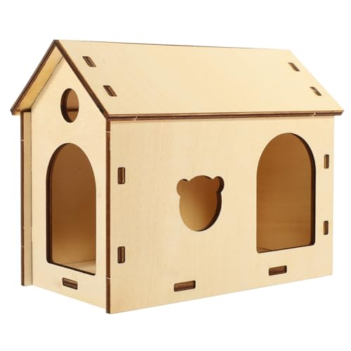 WEKAMOS Hamsterhaus Holz DIY zum Zusammenbauen Kleines Stabiles Versteck aus Beißfestem Holz Schützendes Nest für Hamster und Kleine Haustiere Geeignet als Spiel Schlafhaus Leicht zu WEKAMOS Hamsterhaus Holz DIY zum Zusammenbauen Kleines Stabiles Versteck aus Beißfestem Holz Schützendes Nest für Hamster und Kleine Haustiere Geeignet als Spiel Schlafhaus Leicht zu von WEKAMOS