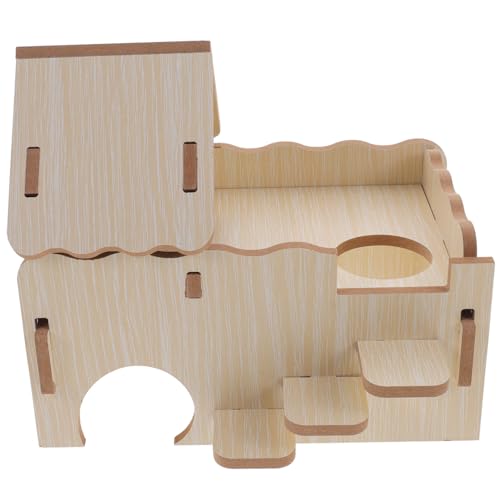 WEKAMOS Hamsterhaus aus Massivem Holz Langlebiges Kleintier spielhaus mit Wellenleiter Multifunktionales Meerschweinchen Haus Natürlicher Rückzugsort für Zwerghamster und Kleine Nager DIY WEKAMOS Hamsterhaus aus Massivem Holz Langlebiges Kleintier spielhaus mit Wellenleiter Multifunktionales Meerschweinchen Haus Natürlicher Rückzugsort für Zwerghamster und Kleine Nager DIY von WEKAMOS
