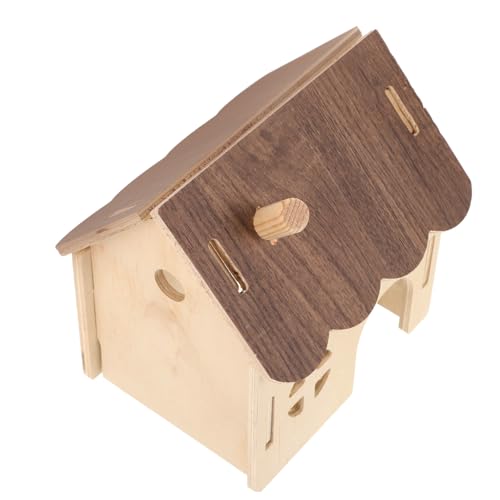 WEKAMOS Hamsternest Aus Holz Mäuse Haustier Tierhaus Verschachtelung Verstecken Käfig Klein Für Wurf Drinnen Hamsterhaus Tunnel Hamsterverstecke Aus Holz Zartes Eichhörnchenhaus Hölzern von WEKAMOS
