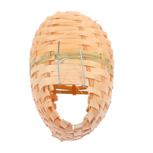 WEKAMOS Handgewebtes Bird Nest mit Praktischem Haken Langlebiges Outdoor Vogelhaus Natürlicher Wildvogel Unterschlupf für Garten Balkon und Raumdekoration Handgefertigter Vogelschutz von WEKAMOS