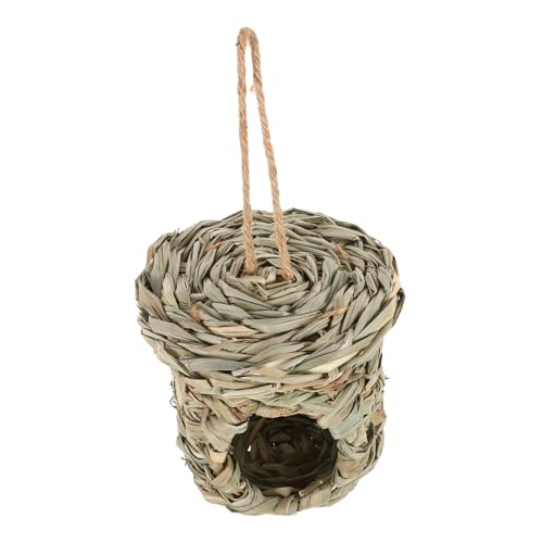 WEKAMOS Handgewebtes Vogelhaus aus Natürlichem Gras für Kleine Vögel Langlebig und Hängendes Nisthaus für Garten und Balkon WEKAMOS Handgewebtes Vogelhaus aus Natürlichem Gras für Kleine Vögel Langlebig und Hängendes Nisthaus für Garten und Balkon von WEKAMOS