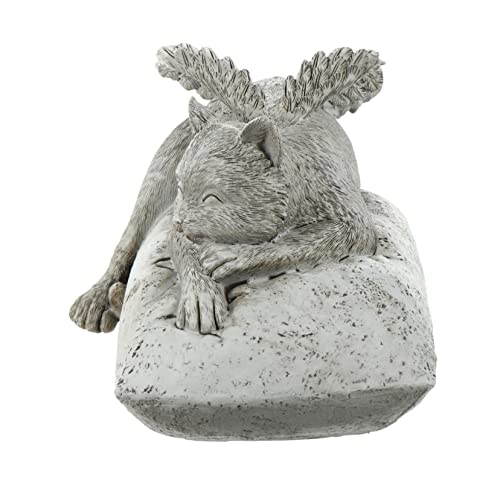 WEKAMOS Gedenktafel Für Katzen Handgegossen Aus Echtem Mit Haltbarem Harz Verbunden Uv-beständige Beschichtung Gefiederte Engelsflügel Grabstein Für Haustier Gedenktierstatue von WEKAMOS
