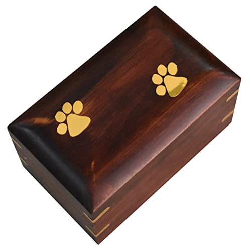 WEKAMOS Haustier Urne Katzen-Denkmal Aschebehälter für Haustiere Souvenir Hundedenkmal Erinnerung tierurne Haustiergedenkurne holzkiste Hundeurne im Retro-Stil Katzenasche Urne aus Keramik von WEKAMOS