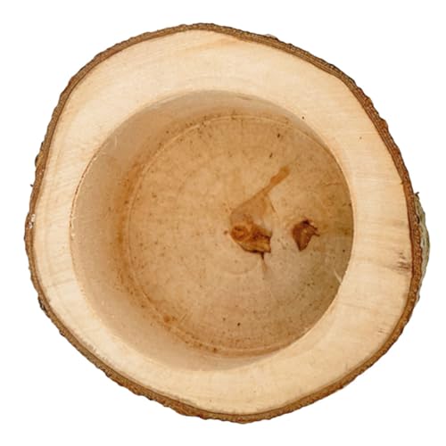 WEKAMOS Holz Futternapf für Kleintiere Waschbarer Hamster und Chinchilla Napf aus Robustem Holz für Tägliche Fütterung von Nagetieren und Kleinen Haustieren Langlebig und Pflegeleicht von WEKAMOS