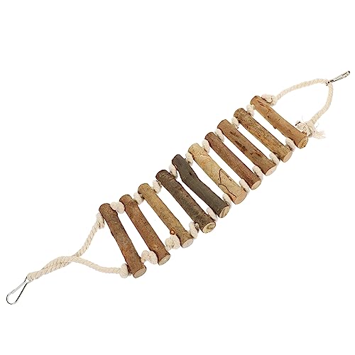 WEKAMOS Holzleiter für Vögel Kletterschaukel für Papageien und Sittiche für Vogelkäfige Einfache Installation Naturmaterialien und Klettervergnügen von WEKAMOS
