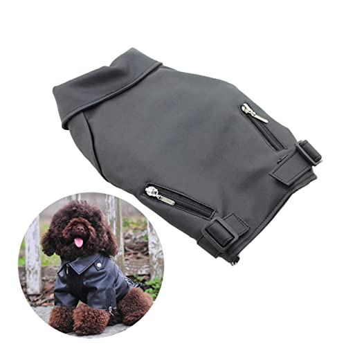 WEKAMOS Hund wintermantel hundemantel Dog Raincoat hundebekleidung Dog Accessories hundemäntelchen Haustier Hunde-Outfits Warmmantel kalt Hundekleidung Welpenjacke mit Reißverschluss Black von WEKAMOS