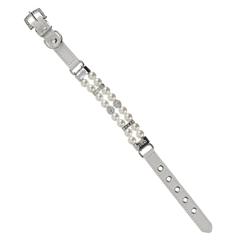 WEKAMOS Hundehalsband mit Perlen Verstellbar PU Material Handgefertigt Flexibles Schmuckhalsband für Kleine und Mittelgroße Hunde Leine für und Partygestaltung WEKAMOS Hundehalsband mit Perlen Verstellbar PU Material Handgefertigt Flexibles Schmuckhalsband für Kleine und Mittelgroße Hunde Leine für und Partygestaltung von WEKAMOS