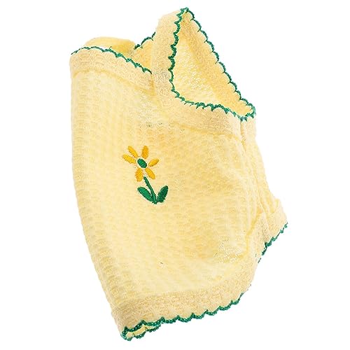WEKAMOS Hundeweste Sommerkleidung für Hunde Atmungsaktive Ärmellose Weste mit Blumenstickerei für Kleine Hunde Gelb Bequeme und Dekorative Haustierbekleidung für Drinnen und Draußen von WEKAMOS