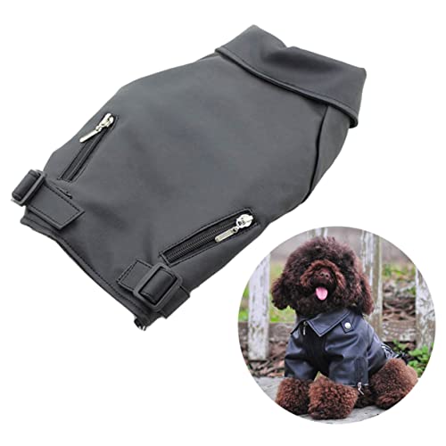 WEKAMOS Hundeweste klein Jacken Haustier Jacke für Hunde Mantel für Hunde hundemantel Dog Raincoat Hundeoutfit hundeartikel Dog Coat Hund wintermantel Welpenjacke mit Reißverschluss Black von WEKAMOS