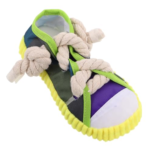 WEKAMOS Interaktives Schlüpfschuh Squeaky aus Baumwollseil Kauspielzeug für Welpen mit Geräuschfunktion für Teething und Drinnen und Draußen WEKAMOS Interaktives Schlüpfschuh Squeaky aus Baumwollseil Kauspielzeug für Welpen mit Geräuschfunktion für Teething und Drinnen und Draußen von WEKAMOS