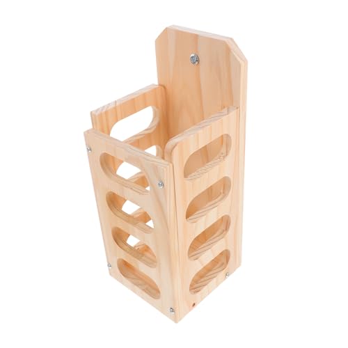 WEKAMOS Kaninchen- -Gras-Rahmen Heuhalter aus Holz Hasenheuspender Kaninchen -Rack -Heuhalter weniger verschwendete Heuhärte Heuraufe für Kaninchen Heuhändler offen hölzern Khaki von WEKAMOS