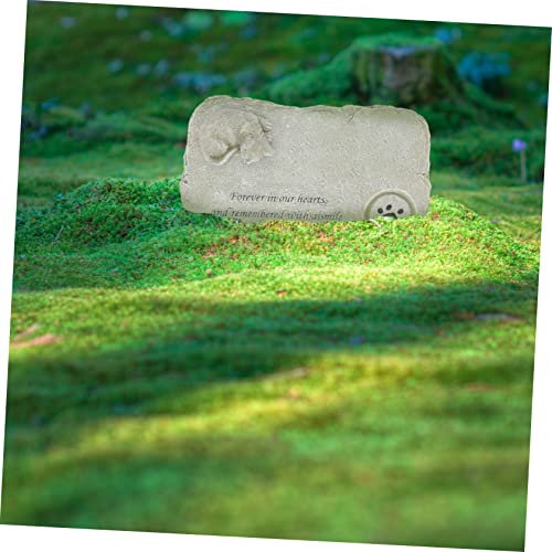 WEKAMOS Katze Gedenkstein für Garten Wetterfester Langlebiger Katzengrab Stein Grabstein Süßes Kitten Gedenkornament als Haustier Grabdekoration DIY Resin Kunsthandwerk für Trauernde von WEKAMOS