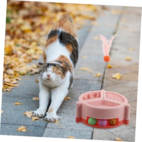 WEKAMOS Katzen Drehteller Ballspielzeug Interaktiver Teaser Zauberstab für Katzen Selbstunterhaltendes Katzenspielzeug für Kätzchen und Hauskatzen Sicher und Unterhaltsam von WEKAMOS