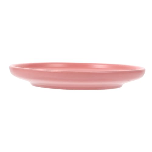 WEKAMOS Keramik Katzennapf Flach rutschfest Katzenschüssel Breiter Napf für Kätzchen Futter und Wassernapf Schutz für Schnurrhaare und Hals Ergonomisch Glatt Rosa von WEKAMOS