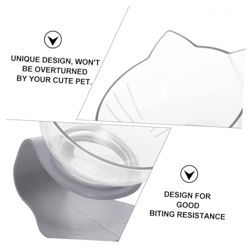 WEKAMOS Kippbarer Katzennapf mit Transparentem Kunststoff Katzenohrenförmiges Design rutschfest Kippsicher für Katzen und Kätzchen Pflegeleicht und Bruchsicher von WEKAMOS