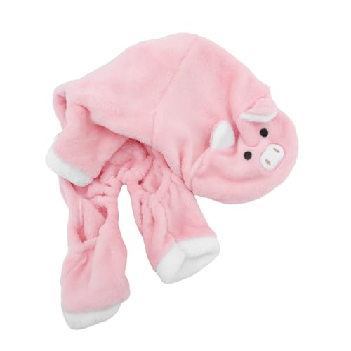 WEKAMOS Kleiner Schweinchen-hundepullover aus Weichem Korallenfleece Warmes Bequemes Party Weihnachtskostüm für Kleine Hunde und Katzen Festliches Hoodie mit Kapuze für Halloween und von WEKAMOS