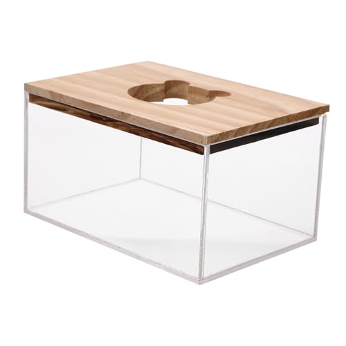 WEKAMOS Kleines Hamster Sandbad aus Acryl mit Holzdeckel Transparent Atmungsaktiv Multifunktional als Badewanne und Toilette für Hamster und Kleine Haustiere Leicht zu Beobachten und WEKAMOS Kleines Hamster Sandbad aus Acryl mit Holzdeckel Transparent Atmungsaktiv Multifunktional als Badewanne und Toilette für Hamster und Kleine Haustiere Leicht zu Beobachten und von WEKAMOS