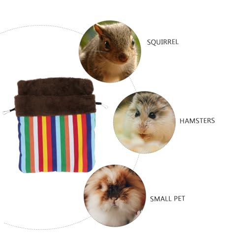WEKAMOS Kleintier Schlafsack Warm Hängend aus Baumwolle für Hamster und Eichhörnchen Weicher Schlafbeutel mit Rutschfester Oberfläche Strapazierfähiges Nest für Kleine Haustiere Gestreift von WEKAMOS